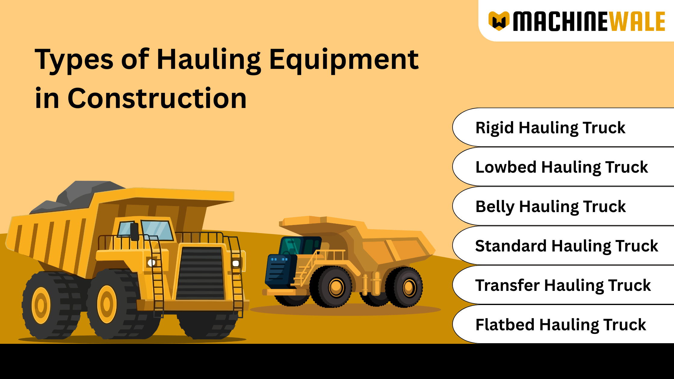 Types of hauling equipment in construction